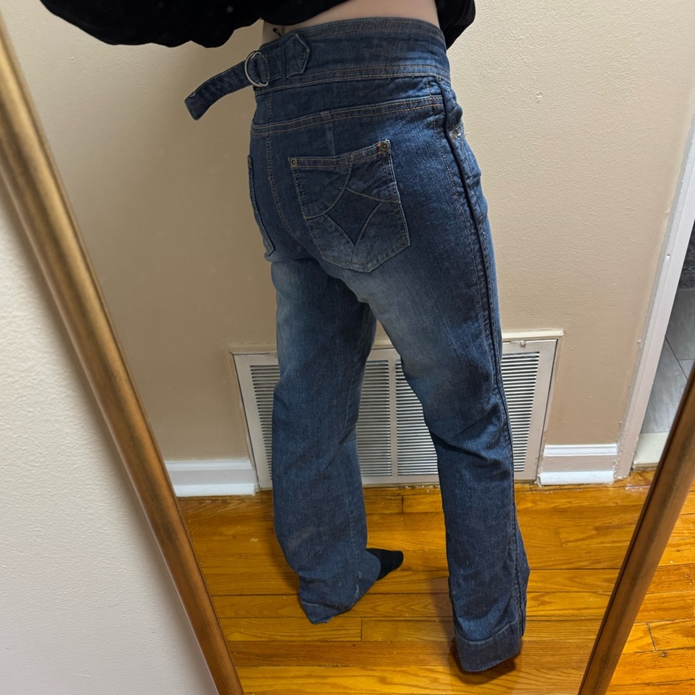 Dollhouse 90s Y2K Blue Bootcut Jeans with Adjustable Waist Size 8 - Picture 7 of 7